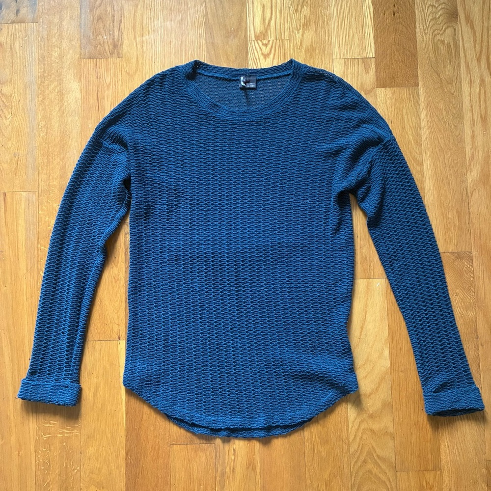 Sparkle & Fade Blue Crew Neck Knit Sweater